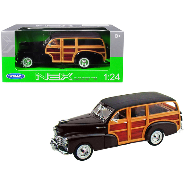 Welly 1948 Chevy Woody Fleetmaster: Dark Brown, 1/24 Scale
