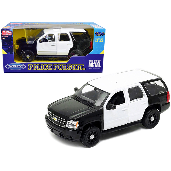 Welly 2008 Chevy Tahoe Unmarked Police Car Black/White 1/24 Scale
