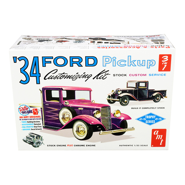 Amt 1934 Ford Pickup Truck 3-in-1 1/25 Scale Model Kit