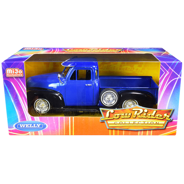 Welly 1953 Chevy 3100 Low Rider - Blue & Black 1/24 Scale