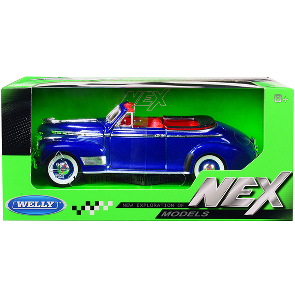 Welly 1941 Chevrolet Deluxe Convertible Blue Metallic 1/24 Diecast