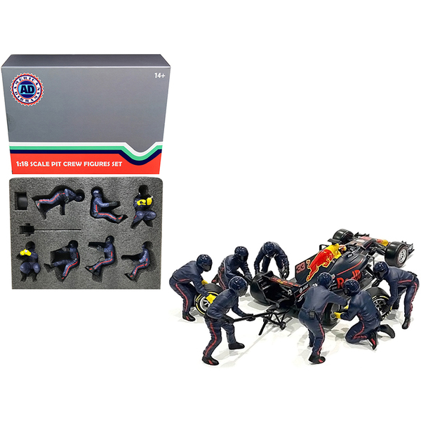 American Diorama F1 Pit Crew 7pc Figurine Set 1/18