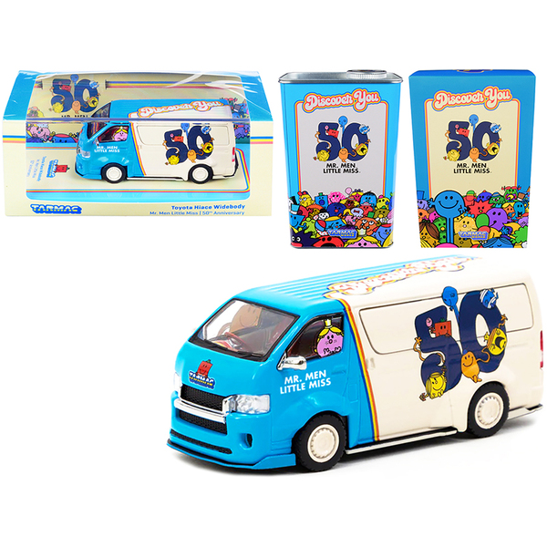 Tarmac Works Toyota Hiace Van "Mr. Men Little Miss" w/ Metal Oil Can 1/64
