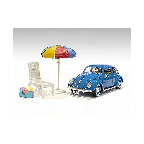 American Diorama Beach Girls Accessories: Chair, Umbrella, Duffle
