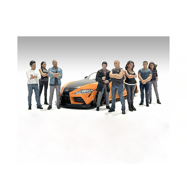 American Diorama Car Meet 3: 1/24 Scale Figure Set (8 Figures)