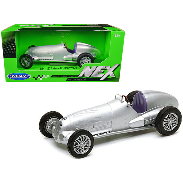 Welly 1937 Mercedes-Benz W125 Silver 1/24 Diecast Model