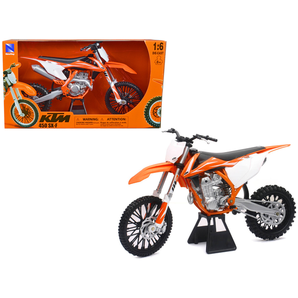 New Ray 2018 KTM 450 SX-F Motorcycle - Orange & White (13.5-in)