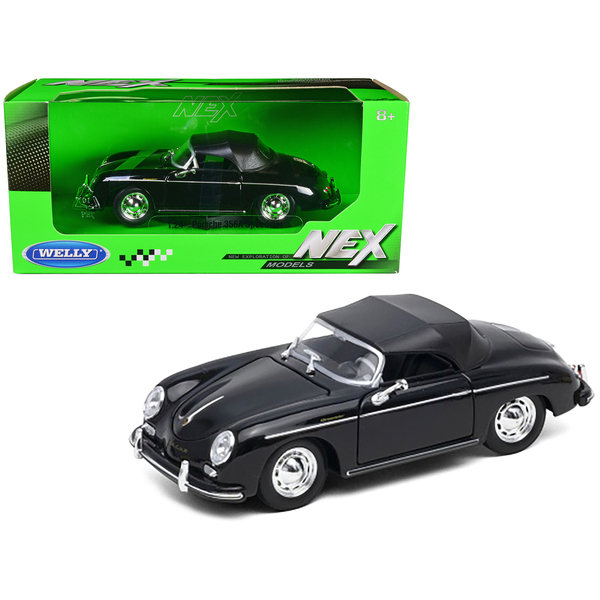 Welly Porsche 356A Speedster 1/24 Scale Diecast - Black Soft Top