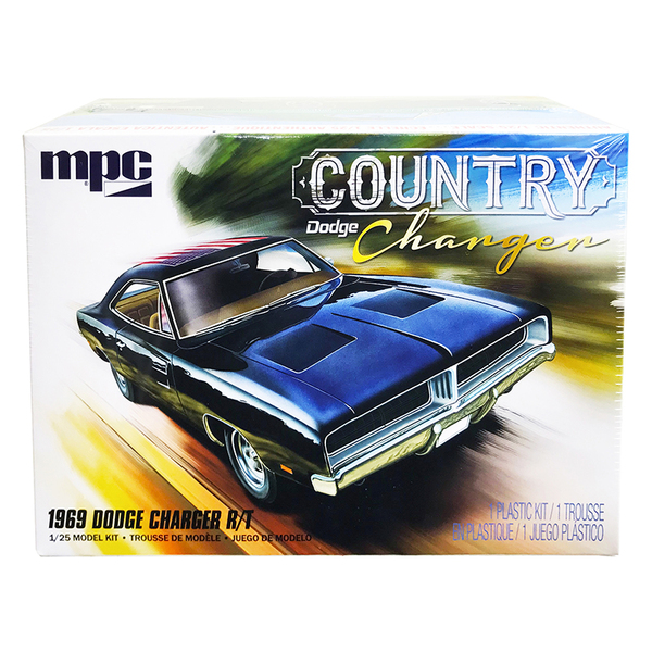 MPC 1969 Dodge Charger R/T "Country" 1/25 Scale Model Kit - Black
