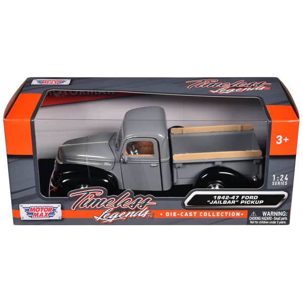 Motormax 1942-47 Ford Jailbar Pickup Gray & Black 1/24 Scale