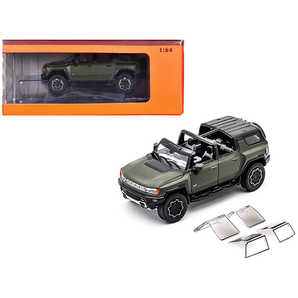 GCD 2023 GMC Hummer EV SUV Green Metallic 1/64 Scale Model