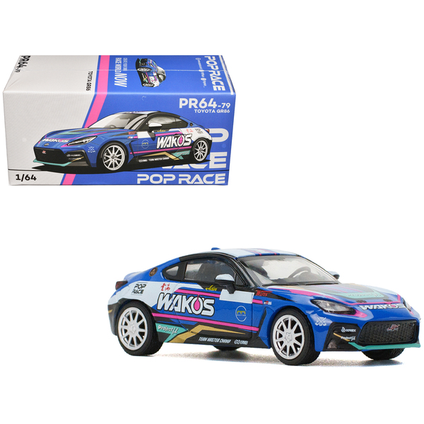 Pop Race Toyota GR86 Wako's Blue 1/64 Diecast Model