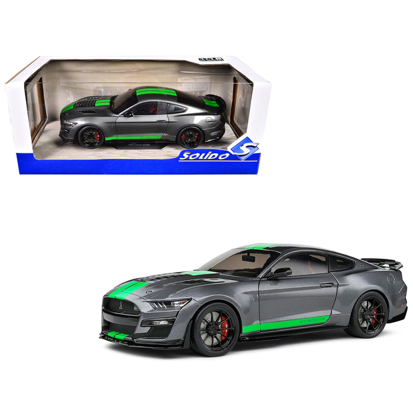 Solido 2020 Ford Shelby Mustang GT500 - Carbonized Gray/Neon Green 1/18