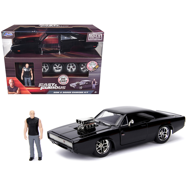 Jada 1/24 Dodge Charger R/T Black Model Kit w/ Dom Figure