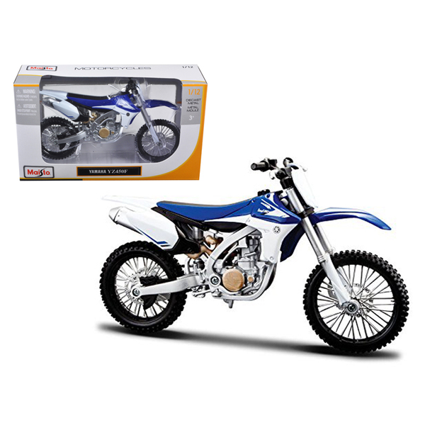 Maisto 1/12 Yamaha YZ450F Motorcycle - Blue & White