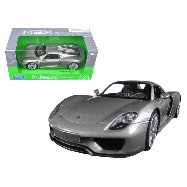 Welly Porsche 918 Spyder Silver 1:24 Scale Model