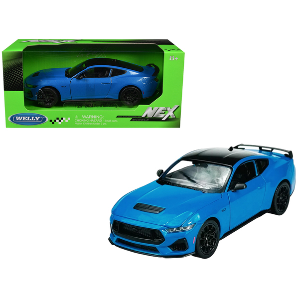 Welly 1/25 2024 Ford Mustang GT 5.0 Blue/Black Diecast Car