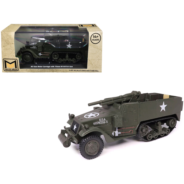 Militaria Die Cast M3 Gun Motor Carriage 75mm 1/43 Model