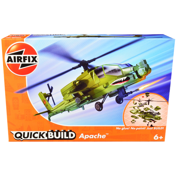 Airfix Quickbuild Apache Helicopter 9.9" - Snap Together Fun!