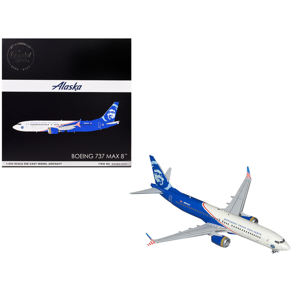 GeminiJets Alaska Airlines 737 MAX 8 'Honoring Those Who Serve'