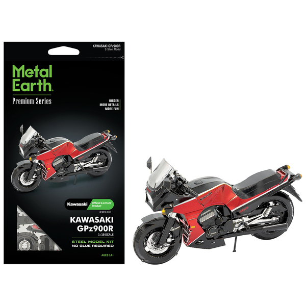 Metal Earth Kawasaki GPz900R Ninja 900 Red/Black Expert Steel Model Kit