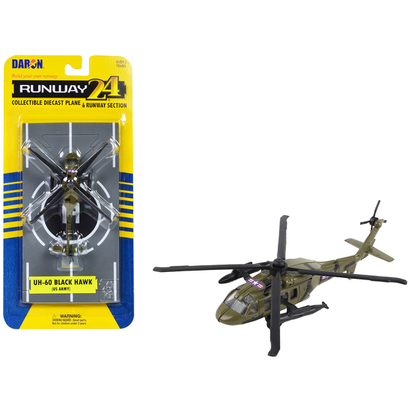 Runway24 UH-60 Black Hawk Olive Drab 4.5" Diecast Model