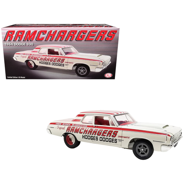ACME 1964 Dodge 330 "Ramchargers" 1:18 Scale - White/Red