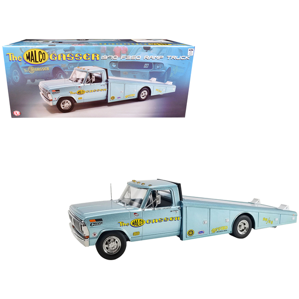 Acme 1970 Ford F-350 Ramp Truck - Light Blue Metallic