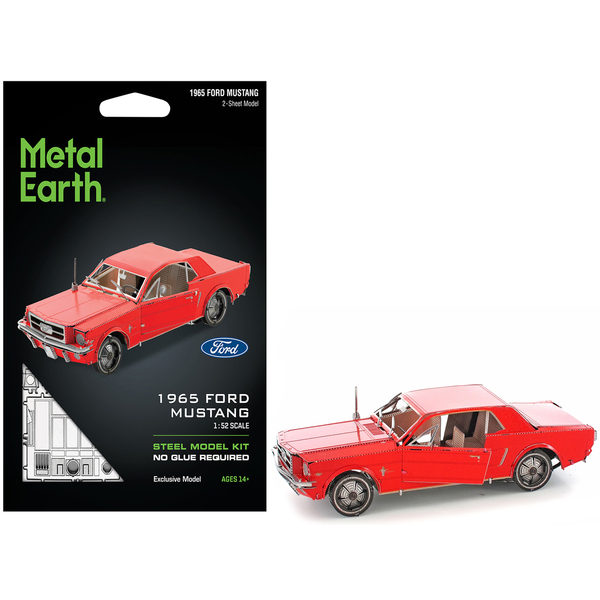Metal Earth 1965 Ford Mustang Red Steel Model Kit (Moderate)