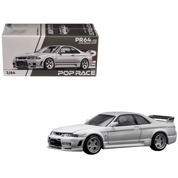 Pop Race GTR Nismo 400R RHD White 1/64 Diecast
