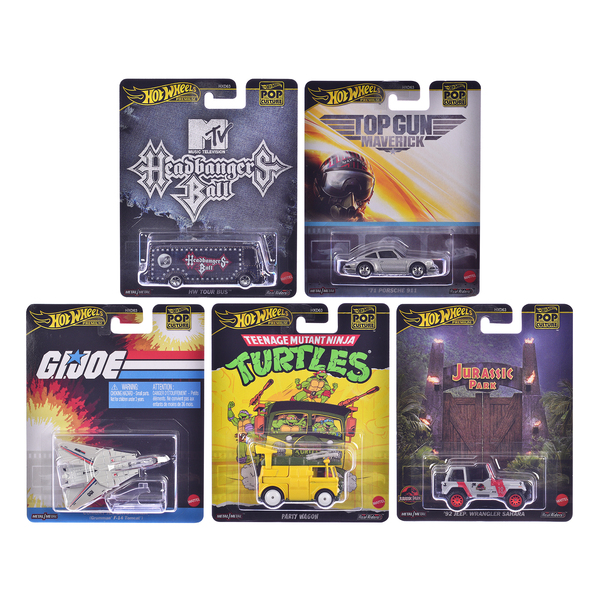 Hot Wheels Premium Pop Culture 5-Car Set K: Iconic Rides