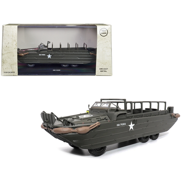 Militaria Die Cast GMC DUKW Amphibious Vehicle Olive Drab 1/43