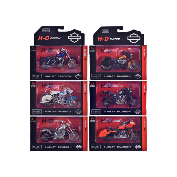 Maisto Harley-Davidson 1/18 Scale 6-Pc Motorcycle Set Series 44