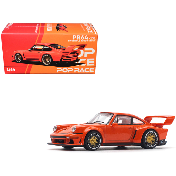 Pop Race Singer DLS Turbo Study Orange Metallic 1/64 Scale