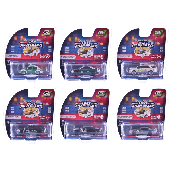 Greenlight Hot Pursuit Police Cars 1/64 Diecast - Set of 6