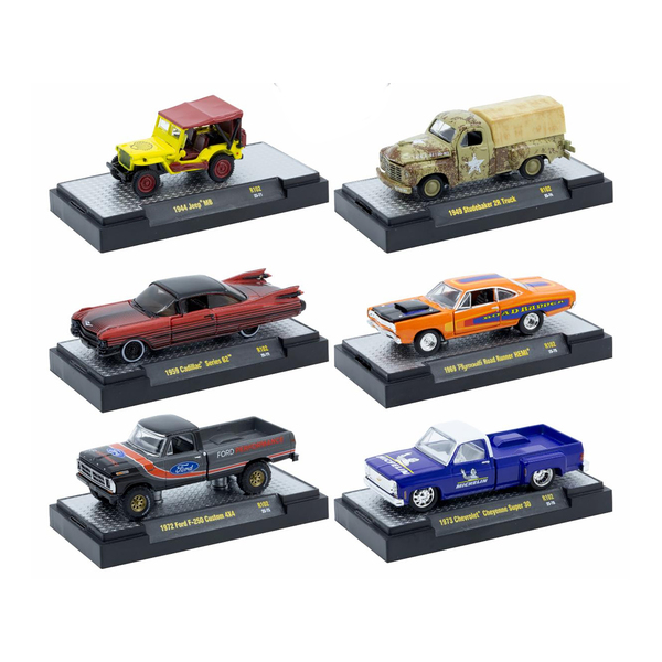M2 Machines "Auto-Thentics" Release 102 1/64 Scale 6 Car Set